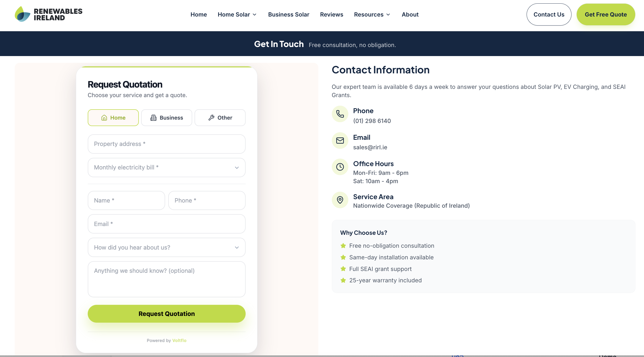 Renewables Ireland contact form
