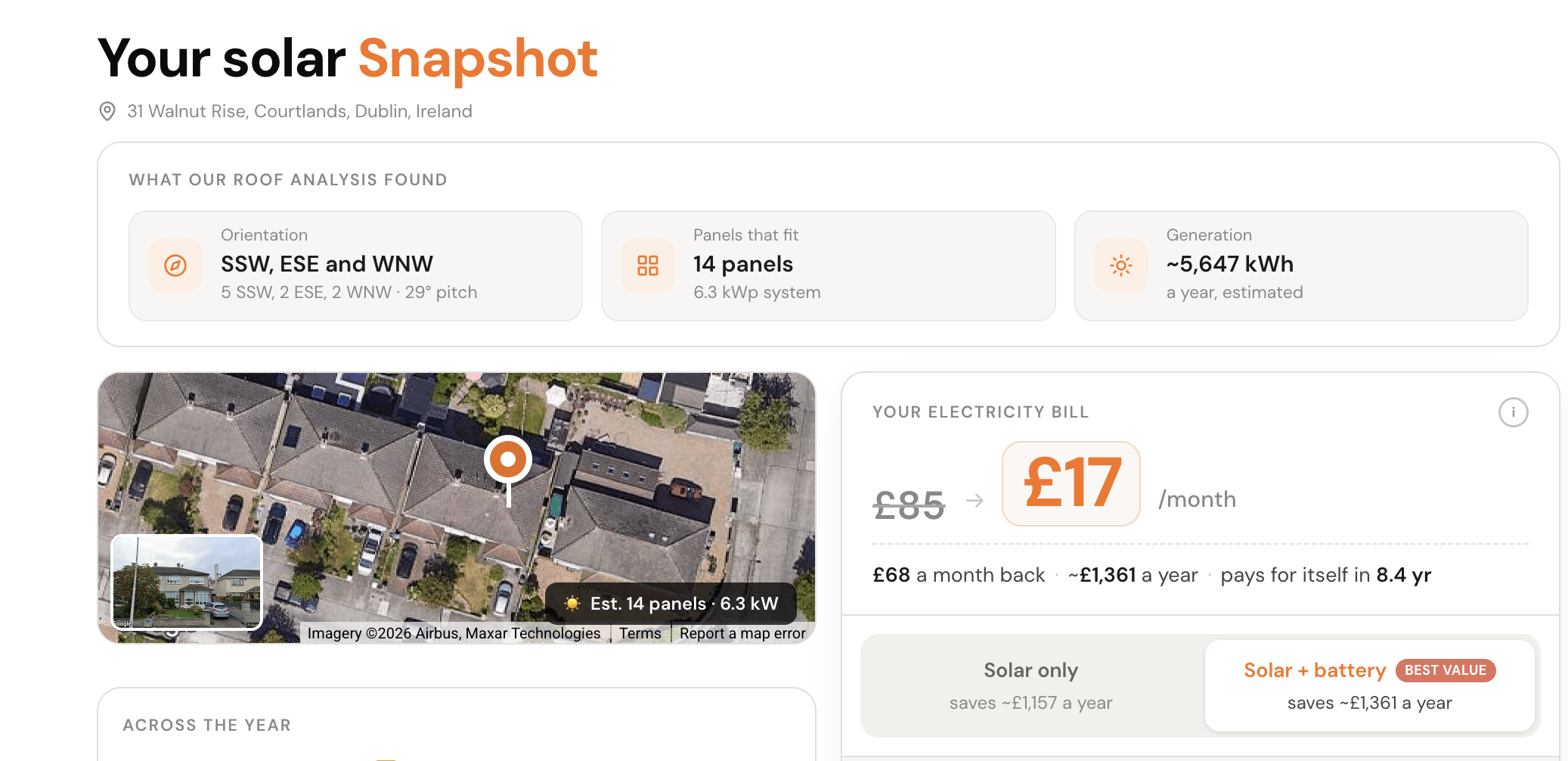 Renewables Ireland solar snapshot tool